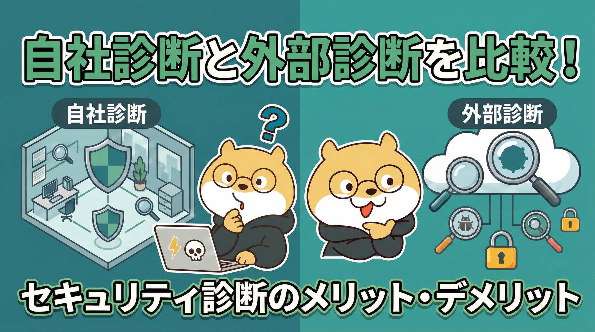 自社診断と外部診断を比較！セキュリティ診断のメリット・デメリット